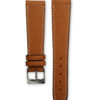 Grained light brown tan leather watch strap - cream stitching - LUGS brand