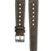 Smooth Rally chocolate brown leather watch strap - cream stitching - LUGS brand